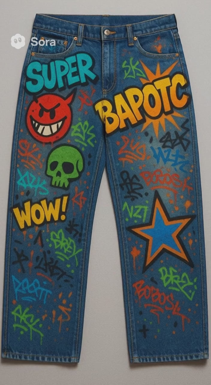 BAPOTC "Super Culture" Graffiti Jeans