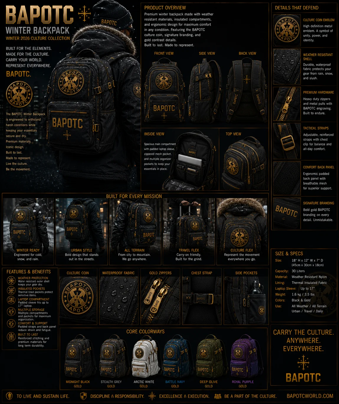 BAPOTC Winter Backpack