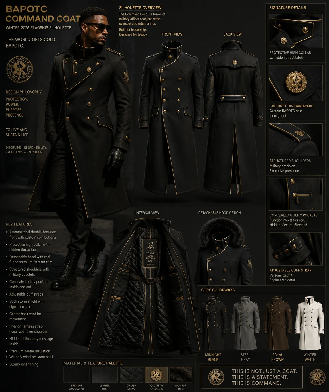 BAPOTC Command Coat — Winter 2026 flagship silhouette